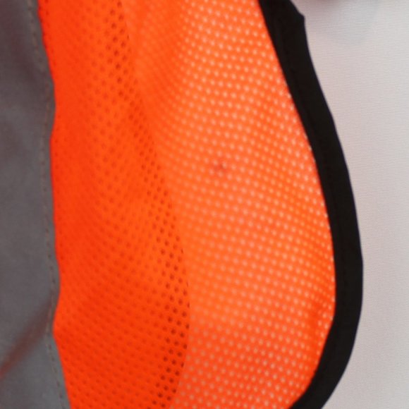 Body Guard Safety Gear OS Orange Mesh Gray Reflective Striped Vest - Picture 11 of 13